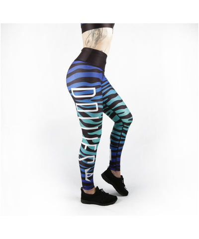 Combat Dollies Blue Zebra Fitness Leggings