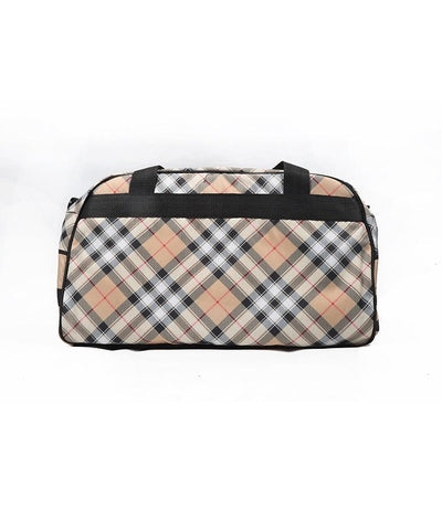 Combat Dollies Plaid Sports Bag Beige