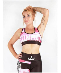 Combat Dollies Pink Camo Sports Bra