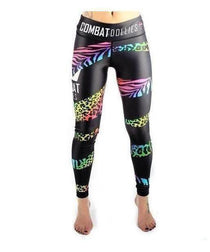 Combat Dollies Multi Print Fitness Leggings Black