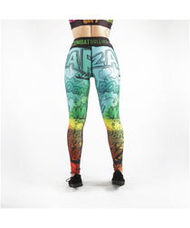 Combat Dollies Multi-Coloured Comic Fitness Leggings