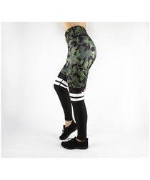 Combat Dollies Khaki Camo Half Mesh Fitness Leggings