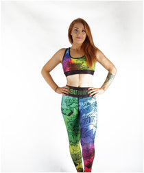 Combat Dollies Multi-Coloured Comic Sports Bra