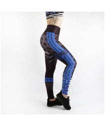 Combat Dollies Wild Blue Fitness Leggings