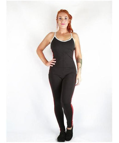 Combat Dollies Red Stripe Gym Jumpsuit