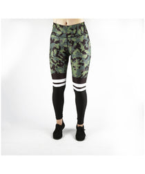 Combat Dollies Khaki Camo Half Mesh Fitness Leggings
