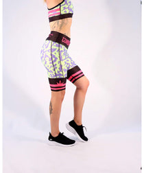Combat Dollies Neon Camo Duo Midi Shorts