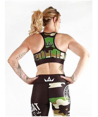 Combat Dollies Green Camo Sports Bra
