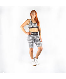 Combat Dollies Chequered Skull Cycle Shorts