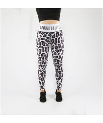 Combat Dollies Full White Leopard Fitness Leggings