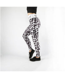 Combat Dollies Full White Leopard Fitness Leggings