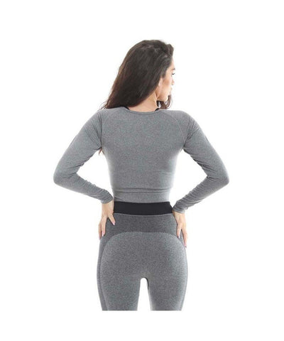 Gold's Gym Cropped Sweater Grey