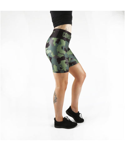 Combat Dollies Khaki Camo Gym Shorts