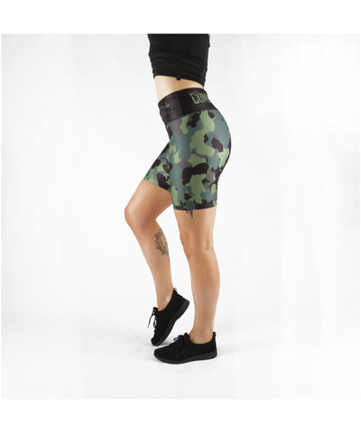Combat Dollies Khaki Camo Gym Shorts