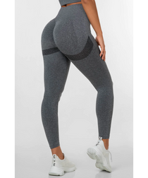 Famme Peach Scrunch Seamless Leggings Dark Grey GymWear UK