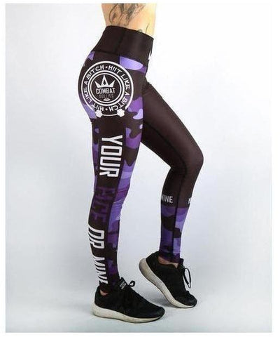 Combat Dollies Fitness Leggings Purple Camo