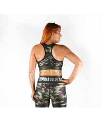 Combat Dollies Caged Camo Sports Bra
