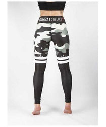 Combat Dollies Khaki Grey Camo Stripe Fitness Leggings