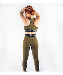Combat Dollies Khaki Blok Sports Bra