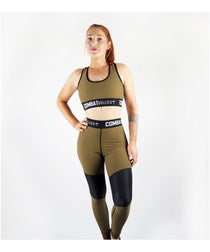 Combat Dollies Khaki Blok Sports Bra