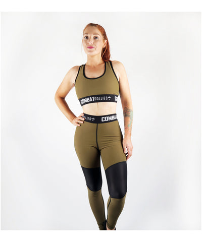 Combat Dollies Khaki Blok Sports Bra