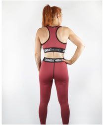 Combat Dollies Maroon Blok Sports Bra