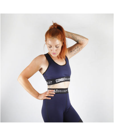 Combat Dollies Navy Blok Sports Bra