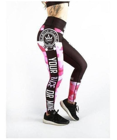 Combat Dollies Fitness Leggings Pink Camo