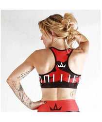 Combat Dollies Red Camo Sports Bra