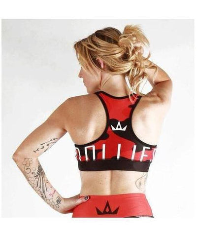 Combat Dollies Red Camo Sports Bra