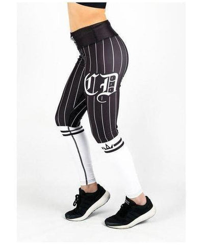 Combat Dollies Baseball Fitness Leggings White/Black